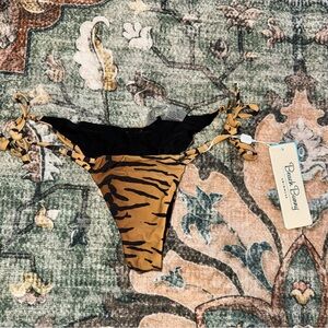 Beach Bunny Black and Tan Tiger Print Bikini Bottom